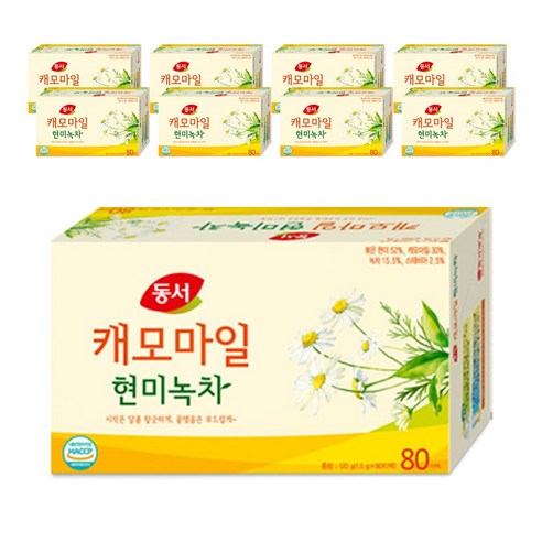 동서 캐모마일현미녹차 + 물티슈, 1.5g, 80개입