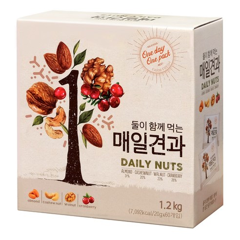둘이 함께먹는 매일견과 20g x 60입