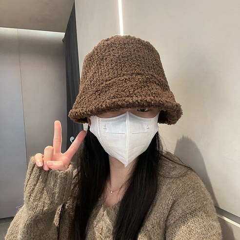 자폐 민낯 가리다 어부 모자 여자 한국어 버전 잘 어울리다 얼굴 작은 모자 자녀 가을 겨울 보온 물통 대야 모자
