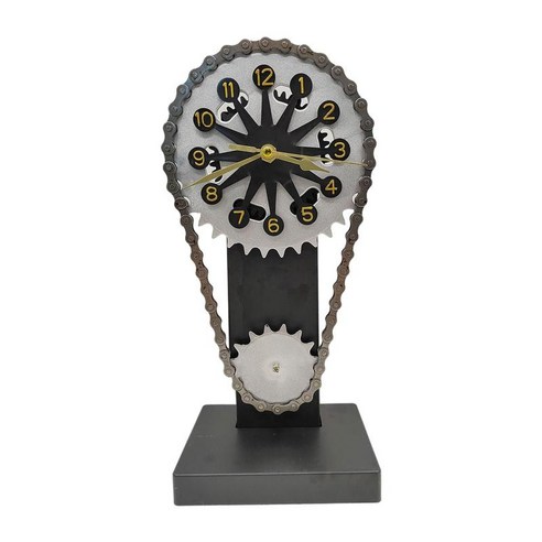 디지털 시계 동상 배터리 운영 플라스틱 금속 현대 선반 테이블 장식, 회색