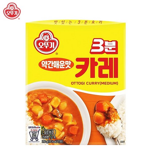 오뚜기 3분 카레 약간매운맛 200gx3개/3분카레, 200g, 3개