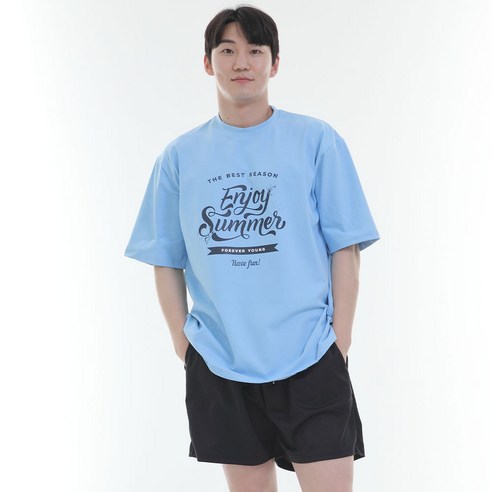 일루소 엔조이 썸머 오버핏 반팔 남성용 래쉬가드