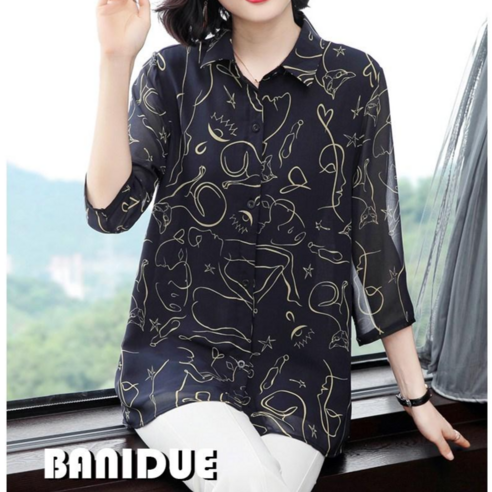 [바니드] 중년여성 엄마블라우스