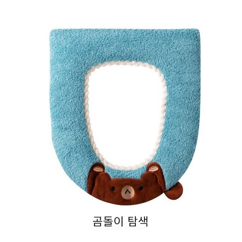 화장실 매트 사계절 유니버설 귀여운 홈 쿠션 인터넷 화장실 와셔 두꺼운 화장실 커버 화장실 링 쿠션, 작은ShiJia-리틀베어