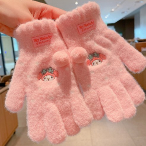 부드러운 촘촘한 쿠로미 포차코 마이멜로디 3종 겨울철 데일리 방한 장갑