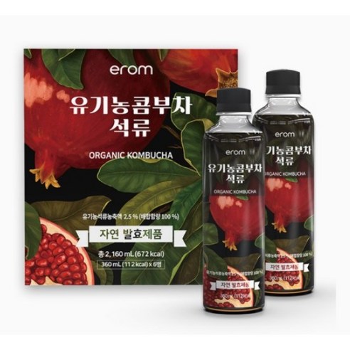 이롬 유기농 콤부차 석류, 360ml, 12개 Best Top3