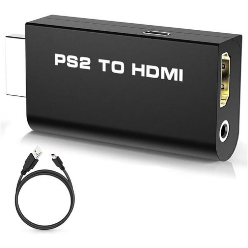 USB 전원 케이블 포함 HDTV HDMI 모니터용 3.5mm 오디오 출력 비디오 컨버터 모든 PS2 디스플레이 모드 지원