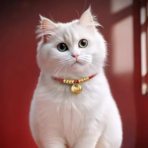 애완 목걸이 장수 자물쇠 고양이 목걸이 조절 가능 강아지 목걸이, 1개, 붉은 밧줄 복주머니