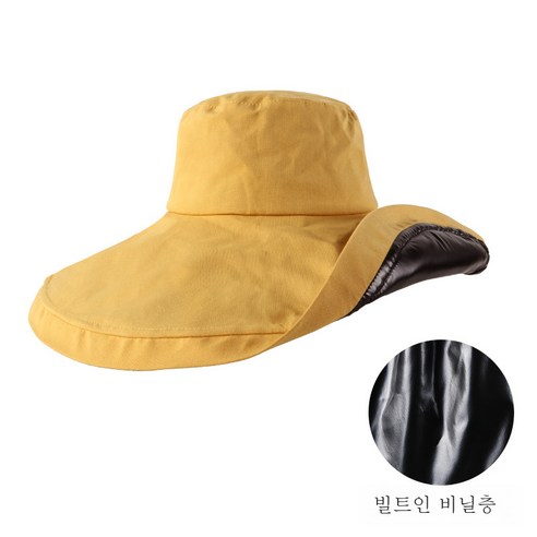 DFMEI 블랙젤 선캡 자녀 여름 오버사이즈 선캡 접이식 벙거지, DFMEI 노란색