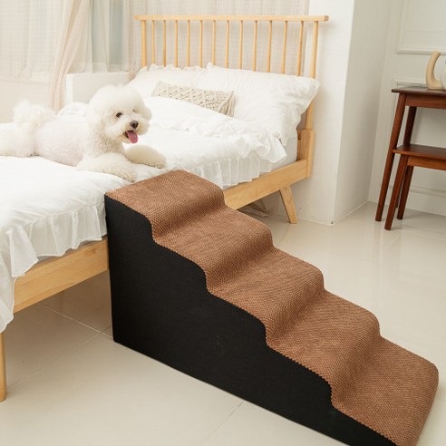 인디우스 반려동물 논슬립 침대 계단 5단 50cm 6단 60cm, 5단 브라운, 1개