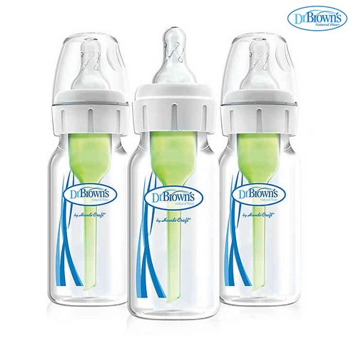 닥터브라운 내로우넥 옵션스 플러스 PP젖병, 혼합 색상, 120ml, 3개