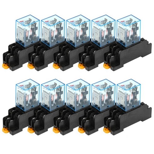 10pcs AC220V 코일 전원 릴레이 세트 LY2NJ 8 핀 10A 모듈 (소켓베이스 포함), default, 10개