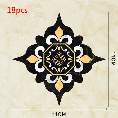 데크시공 목조 주택 농막 테라스 데크 조립식 1836pcs 11cm 타일 장식 스티커 바닥 자체 접착 방수 대각선 스티커 거실 타일 장식 벽 데칼, 18개