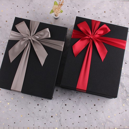 기프트 박스 박스 빈 박스 오 드 뚜왈렛 립스틱 생일 선물 박스 틱톡 라지 아이디어 선물 박스, 블랙 기프트백, 1호 사이즈 [16*16*5]
