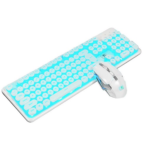 충전 무선 키보드 게임 기계적 느낌 키보드 RGB 백라이트 2.4g 무선 마우스 2400 인치 당 점 Pc 게이머 키, 색깔2, 하나, 하나