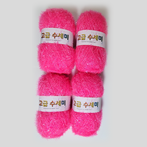 울클럽 별꽃수세미 만들기 DIY 고급수세미실 80g 4볼세트 (총 320g), 124형광핑크, 1개