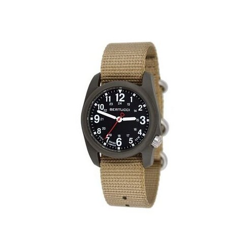 Bertucci DX3 Coyote Nylon Strap 40mm Black/Olive Polycarbonate Dial Field Watch 825863