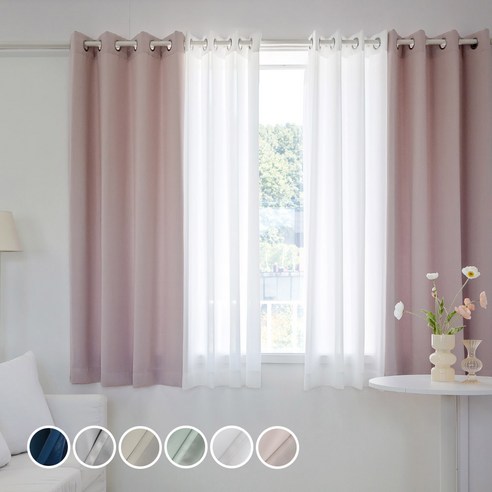 까르데코 노르딕 암막+심플 쉬폰 창문커튼 4장 리뷰 쉬폰암막커튼