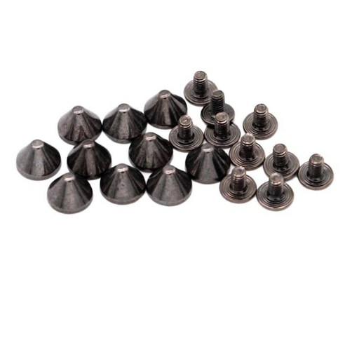10Pcs 합금 DIY 리벳 옷 펑크 재봉 패스너, 다이아몬드 블랙