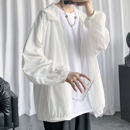 KORELAN 퍼스맨 여름 커플 캐주얼 후드 자외선 차단제 얇은 코트 재킷