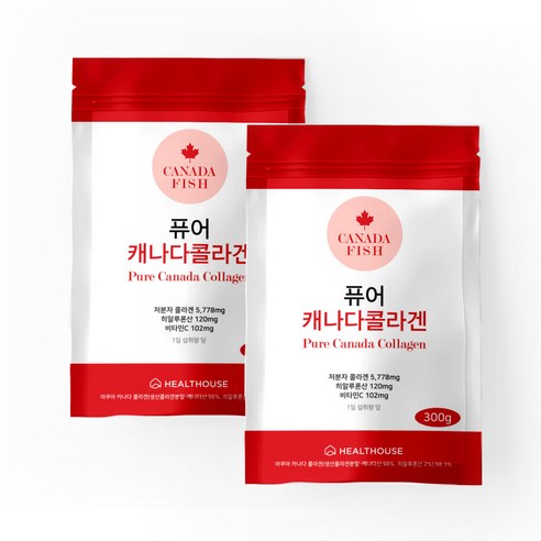 퓨어 캐나다 콜라겐 300g+300g/캐나다 자연산 대구 껍질 추출 저분자 콜라겐 펩타이드 비타민C 히알루론산