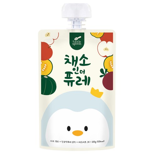 리틀스푼 채소인더퓨레, 혼합맛(사과/단호박/비트), 2개, 100g