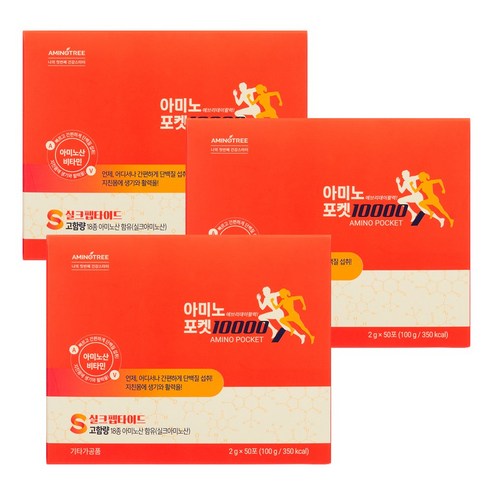 체력, 일상의 회복 18가지 아미노산 아미노포켓10000 (50포), 100g, 3개
