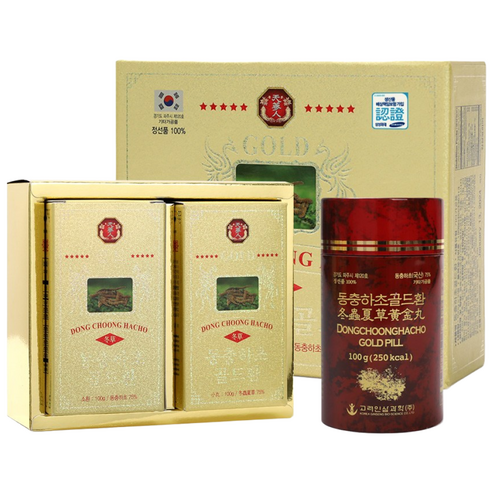 {Gibogam} 동충하초골드환 100g x 2병, 100g, 1박스
