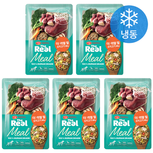 하림펫푸드 전연령 강아지 더리얼 밀 냉동 화식사료, 오리, 60g, 5개