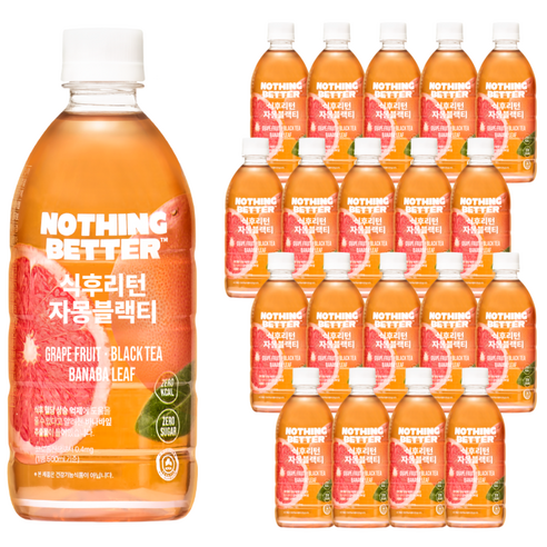 낫띵베럴 식후리턴 자몽블랙티 식후 혈당 케어 바나바잎 추출물, 48개, 500ml