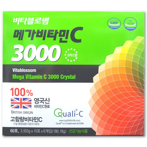 비타블로썸 메가비타민C3000 크리스탈 60포/ 비타민C/ 영국산비타민