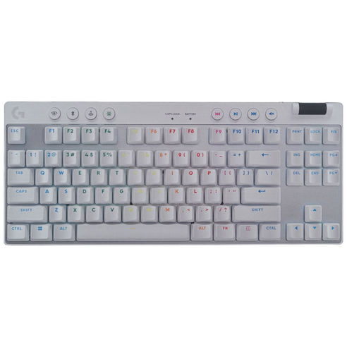 로지텍 PRO X TKL LIGHTSPEED 무선 게이밍 택타일 키보드, 화이트, PRO X TKL 화이트 택타일 갈축, 갈축