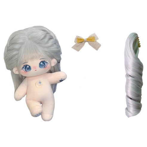 티니숲속 20cm 솜인형 루나 뼈깅 무속성 아이돌 인형꾸미기, 루나+가발+헤어핀, 1개, 20cm
