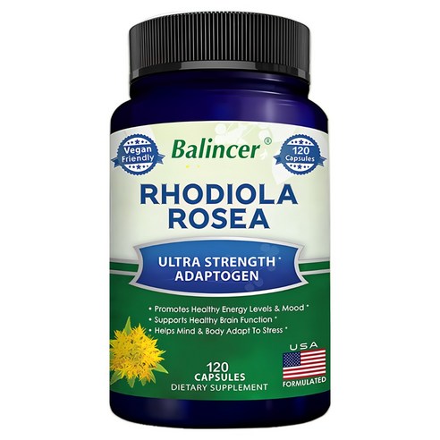 Rhodiola Rosea 보충제 1000 mg - 채식 캡슐 - 최대 강도 Rhodiola rosea 뿌리 추출물은 원시 에너지, 뇌 기능 및 스트레스 완화를 향상시킵니다.