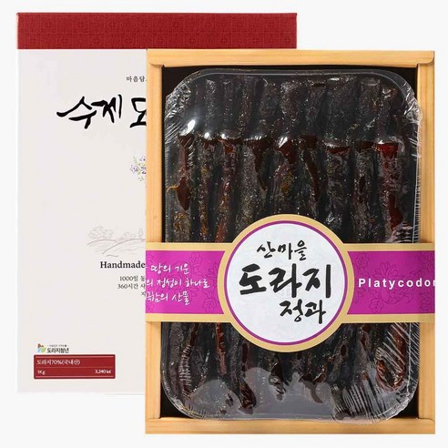 서민갑부 국산 수제도라지정과 1kg 한과 명절선물 상견례, 기본포장+ 쇼핑백, 1개