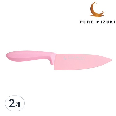 퓨어미즈키 국민 이유식칼 주방칼 모음, 2개, 핑크 셰프