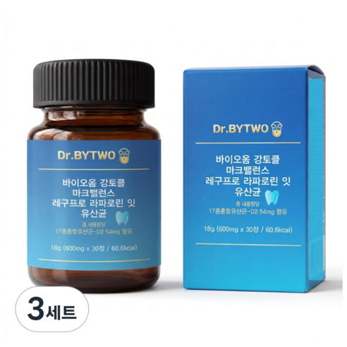 [미틈달]Dr.BYTWO 바이오몸 덴티토클 구강유산균 600mg x 30정, 1개, 3세트, 30정