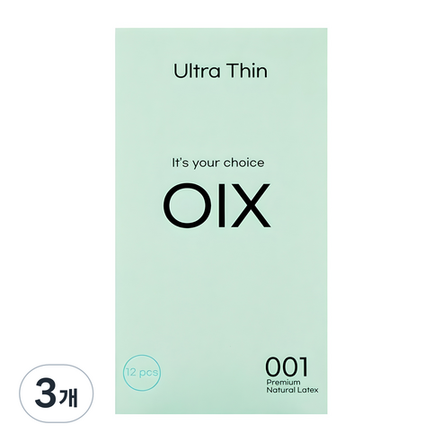 [단독 초특가 할인] 오엑스 001 울트라씬 OX 콘돔, 3개, 12개입