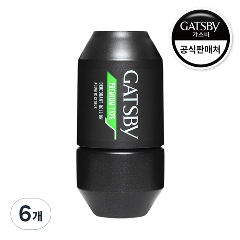 갸스비 프리미엄 타입 데오도란트 롤 온 아쿠아틱 시트러스, 60ml, 6개