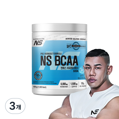 NS BCAA 아미노산 보충제 소다맛, 3개, 400g
