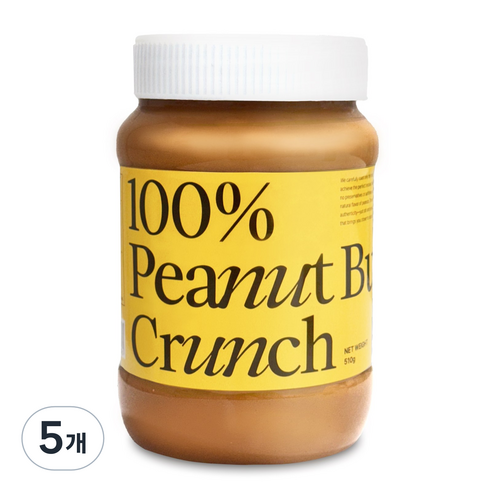 윌리스 100% 땅콩버터 크런치, 5개, 510g