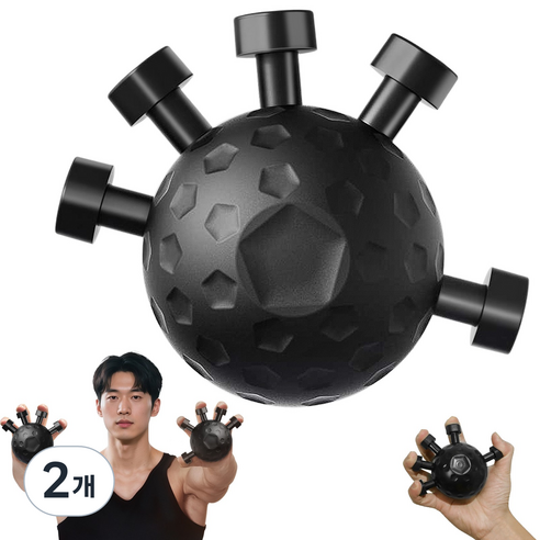 빈치 악력기 손가락 재활훈련 운동기구 손가락악력기+파우치, 2개, 블랙