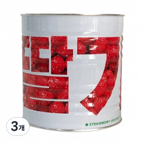 가림산업 업소용 대용량 딸기잼(캔), 3kg, 3개