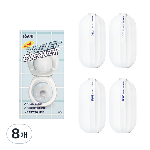아이앤어스 변기세정제 대용량 1세트 (레몬향), 8개, 280g