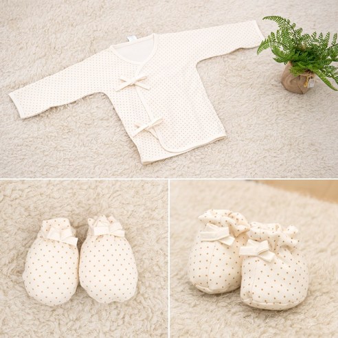 사랑으로 한땀 한땀, 특별한 선물을 만들다: 유기농 DIY 출산 패키지 3종 세트 배냇저고리diy