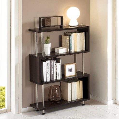 책꽂이 프리메이드 밸런스 4단 수납선반, 월넛 Best Top3