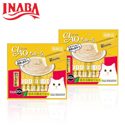 이나바 고양이 챠오 츄르 20P, 참치 + 가리비 혼합맛 14g 20P (SC-483), 1개