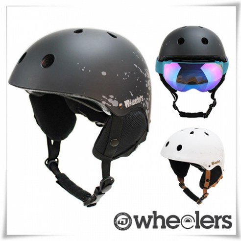 휠러스 스노우 운동용 안전 헬멧 WH-90, 블랙, 블랙XL