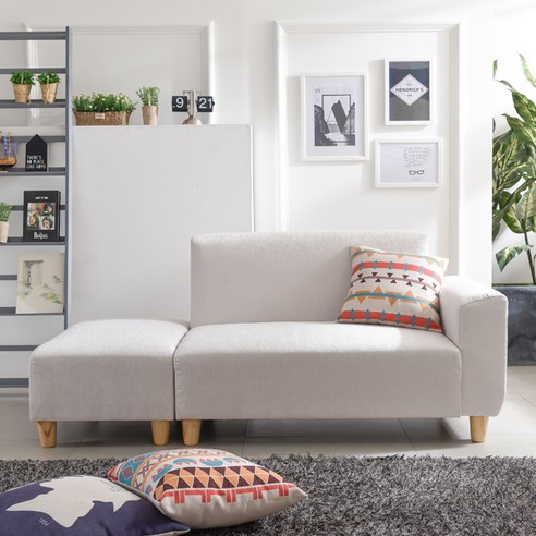 2인쇼파  아로미가구 엘사 3인용 패브릭소파, 엘사3인_A우팔(본품) / 패브릭_화이트