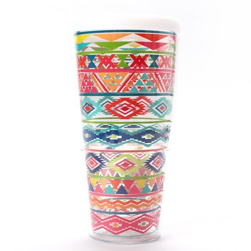 터비스 킵 드링크 핫 & 콜드 텀블러, Bright Aztec Pattern, 710ml